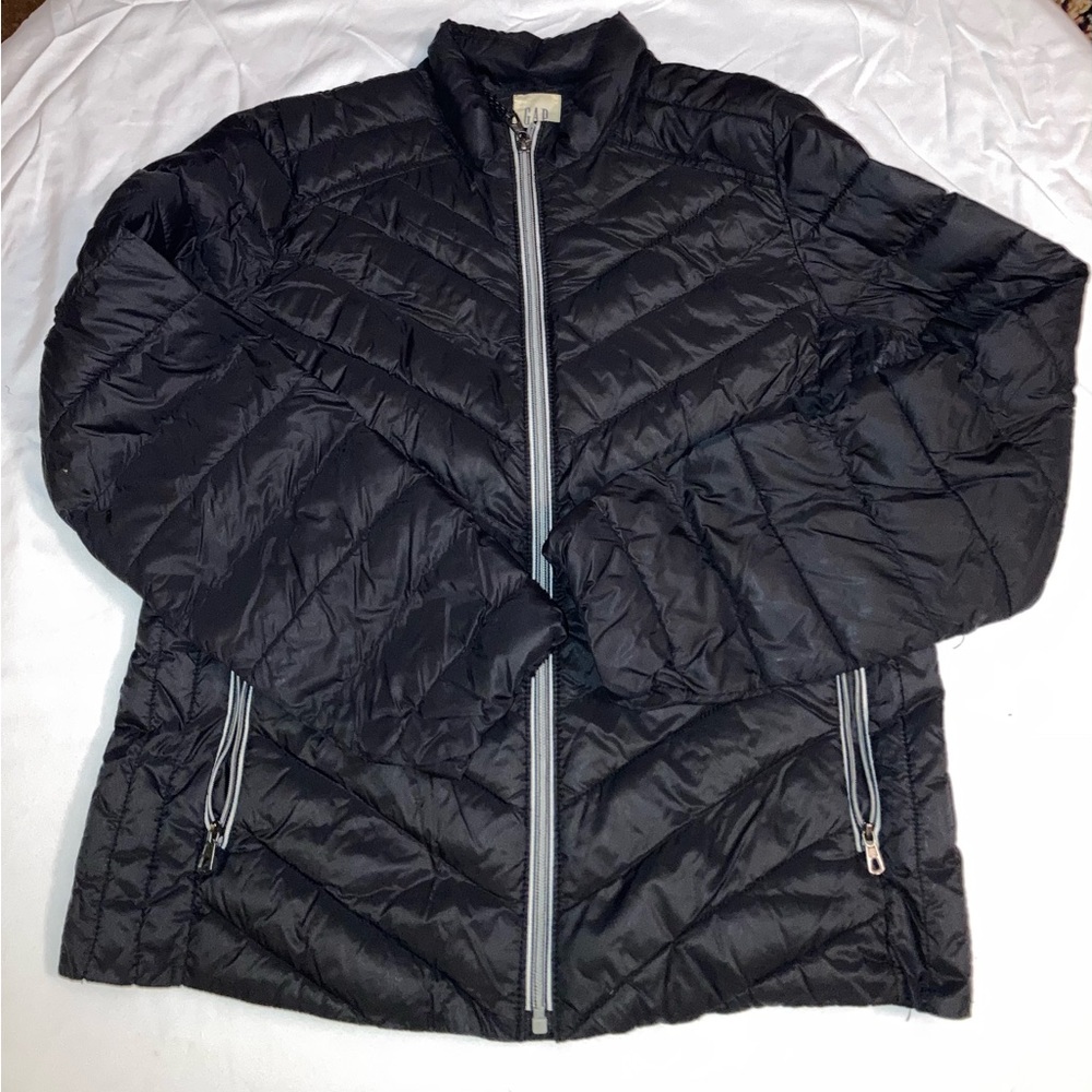 GAP Primaloft Full Zip Up Black Insulated Quilted Jacket